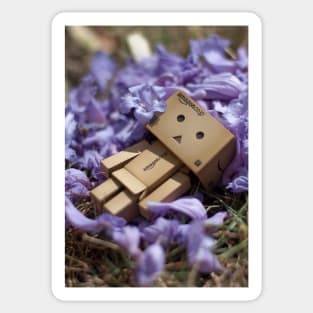 Danbo Lounging in the Jacarandas Sticker